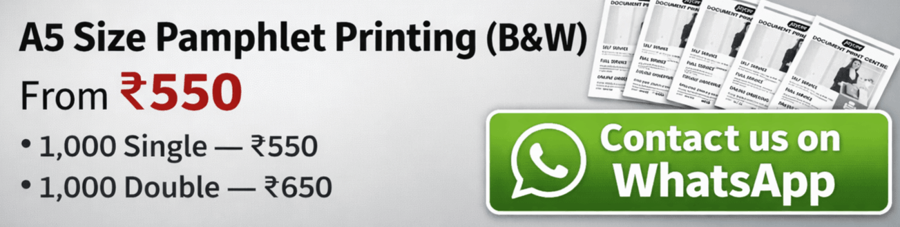 Pamphlet Printing Black White