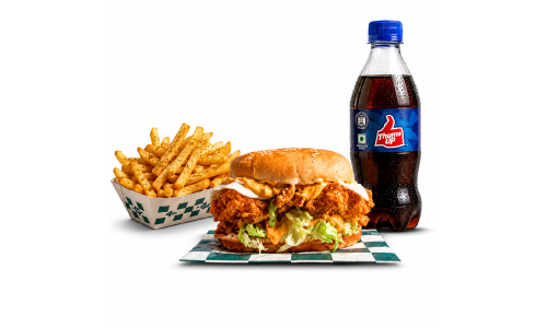 Cheesy Burger + Soft drink + Fries